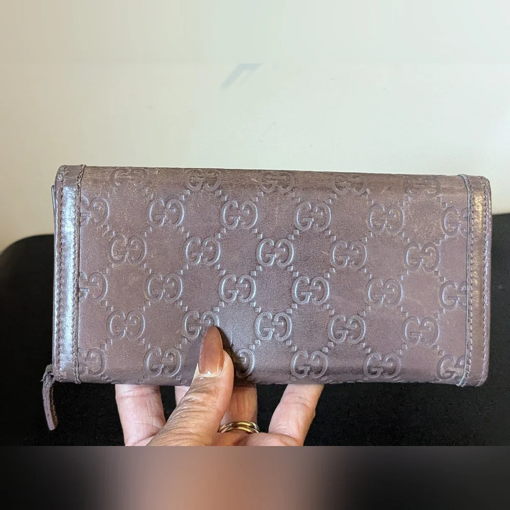 Gucci Guccissima Emboss Signature Continental Interlocking GG Emblem Wallet COA - Picture 8 of 17